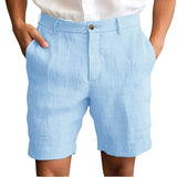 Fotis - Elegantes Leinen Kurzhosen – Blau