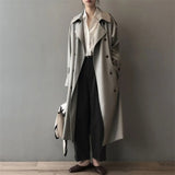 Damen Langer Wasserdichter Trenchcoat | Reverskragen – Grau