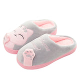 Damen Hausschuhe mit Katzen-Design | Weich und Warme – Rosa / Grau 2