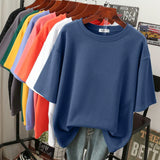 Rhoswen – Übergroßes Baumwoll-T-Shirt – Blau