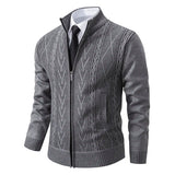 Elias | Zip-Up Vintage Cardigan – Hellgrau