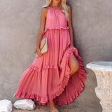 Elyndria – Elegantes Ärmelloses Maxikleid – Rosa