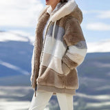 Damen Fleece Jacke | Mit Kapuze – Khaki