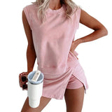 Set Marena™ Mit Ärmellosem Oberteil Und Wickel-Skort – Hellrosa
