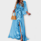 Isla - Stilvolles Buntes Kleid – Blau