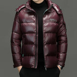 Stylische Daunen Jacke für Herren | Langarm – Burgund