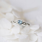 Zirkonia Herzring – Silber Blau