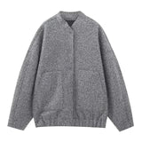 Cozzina – übergroße, grob gestrickte jacke – Grau