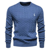 Falkner | Strickmodern Herrenpullover – Blau