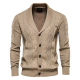 Waldemar - Herren-Cardigan mit Knopfleiste – Khaki