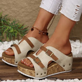 Coraline™ Leder-Pantolette mit Plateau und Doppelverstellung – Weiß