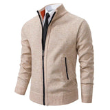 Yitzhak - Lässige Strickjacke Mit Stehkragen – Beige
