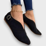 Zerina – Klassische Flats mit edler Schnalle – Schwarz