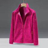 Unisex Modische Fleece Jacke | Warme – Rote Rose (Damen)