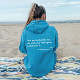 Warmer Unisex-Kapuzenpullover mit Aufdruck | Langarm – Blau