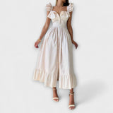 Lia - Ruffled Shirt Dress – Khaki