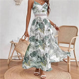 Garden™ Maxikleid Mit Spitzen-Taille Und Elegantem Schlitz – Grün