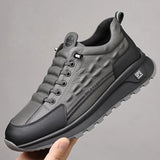 Krokodil™-Tennisschuhe aus hochwertigem Leder mit intelligenter Dämpfung / Robuste Eleganz für den Alltag! – Grau