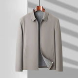 Grant - Strukturierte Jacke mit Reißverschluss – Khaki