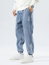 Robert | Elastischer Bund Kordelzug Jeans – Blau
