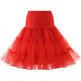 Freja - Tüll-Unterrock im Vintage-Stil für Damen – Rot