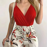 Blütenzauber™ Set Mit Floraler Shorts und Zarter Bluse. – Rot
