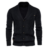 Herren-Cardigan mit Knopfleiste – Schwarz