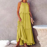 Elyndria – Elegantes Ärmelloses Maxikleid – Gelb