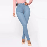 Jeggings Damen Slim Fit | Hoher Bund Knöchellang – Light Blue