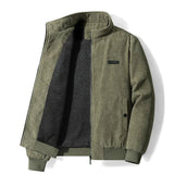 Udo - Cordjacke mit Fleecefutter – Olivgrün