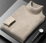 Morteza – Klassischer Rollkragen Pullover – Beige