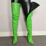 Damen-Overknee-Stiefel | Hohe Absätze – Grün