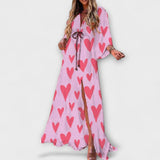 Isla - Stilvolles Buntes Kleid – Pink