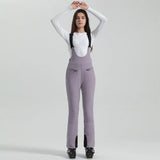 Damen Hose | Ausführung mit Trägern und elastischem Bund – Lila