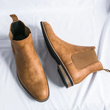 Herrenstiefel | Elastische Seiten Schlupfform über Knöchel – Espresso braun