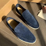 Herren-Halbschuhe ohne Verschluss | klassischer Schnitt – Marineblau