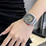 2024 Damen Luxus Armbanduhr - Trendige Quadratische Uhr für Modebewusste Frauen – silver