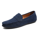 Hudson™ Penny Loafer Mokassin aus Weichem PU-Leder mit Klassischem Penny-Riemen - Slip-On Design – Marineblau