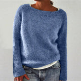 Norweger Winterpullover für Damen | Rundhals – Hell Blau