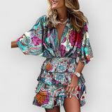 Ada | Stylisches Minikleid bedruckt – Blau