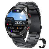 Smartwatch Für Männer Mit ECG+PPG, Bluetooth-Anruf, Sport- und Gesundheitsüberwachung, IP67 Wasserdicht – Stahlband schwarz