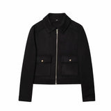 Alina | Kurzjacke Mit Reißverschluss – Schwarz