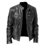Herren Stilvolle Premium Bikerjacke | Lässig – Schwarz