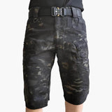 Outdoor-Shorts für Herren mit Multifunktionstaschen und Gürtel – Dunkle Tarnung