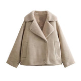 Luxuriöse Fleece Jacke für Damen | Warme – Beige