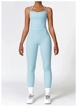Hochwertige Fitness Kleidung mit Langärmligen Oberteilen und Hochtaillierten Leggings – Blau