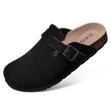 Clark Suede Komfort Clog - Karamellfarbenes Wildleder mit Ergonomischem Kork-Fußbett – Wildleder-Schwarz