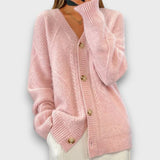 Erelia – Strickcardigan mit Knopfleiste – Rosa