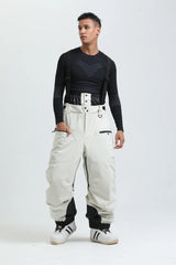 Unisex-Skihose mit Trägersystem | funktionale Winterausführung – Cremefarben