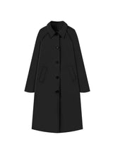 Farah | Langer Trenchcoat Mit Karofutter – Schwarz